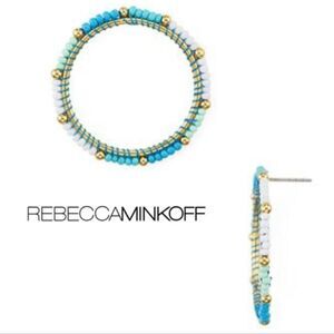 Rebecca Minkoff Seed-bead hoop earrings